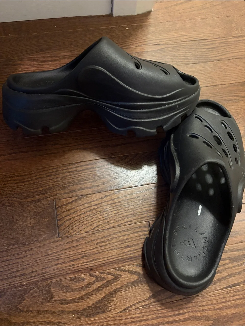 Stella McCartney Black Platform Clog Slides